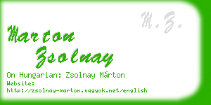 marton zsolnay business card