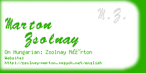 marton zsolnay business card